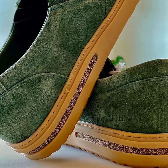 Birkenstock Oswego 
Suede Leather Men's Thyme/ Gum sole Loafers - Picture 6 of 8